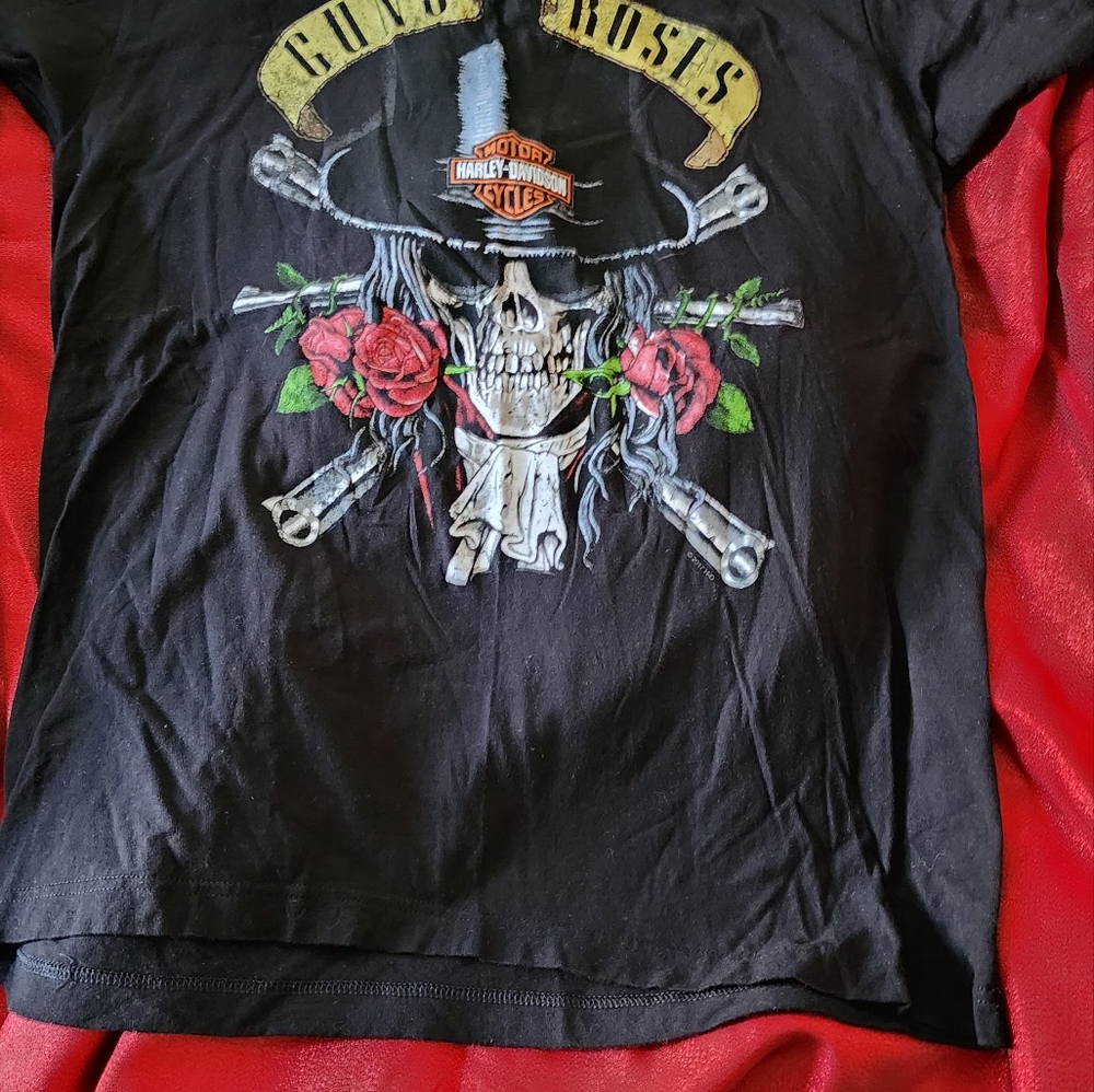 GUNS N ROSES HARLEY DAVIDSON HOLLYWOOD CALIF T SHIRT SMALL VINTAGE